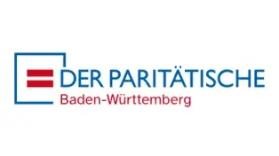 Logo von 'Der Paritätische Baden-Württemberg'. Links befindet sich ein blau umrandetes Quadrat mit einem roten Gleichzeichen darin. Rechts daneben steht der Schriftzug 'DER PARITÄTISCHE' in blauer Schrift und darunter 'Baden-Württemberg' in roter Schrift.